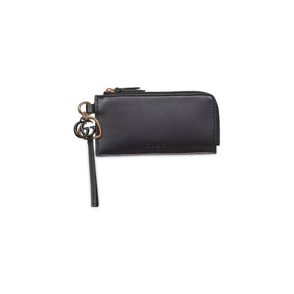 Gucci Women Black Card Case With Double G Charm - Picture 1 of 2
